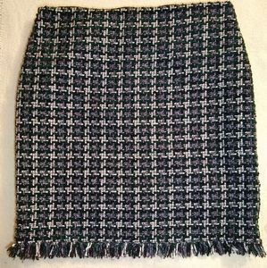 Eliane Rose Metallic Tweed Fringe Mini Skirt